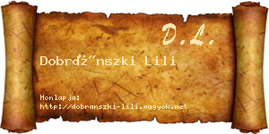 Dobránszki Lili névjegykártya